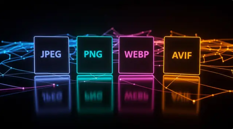 JPEG, PNG, WebP, AVIF